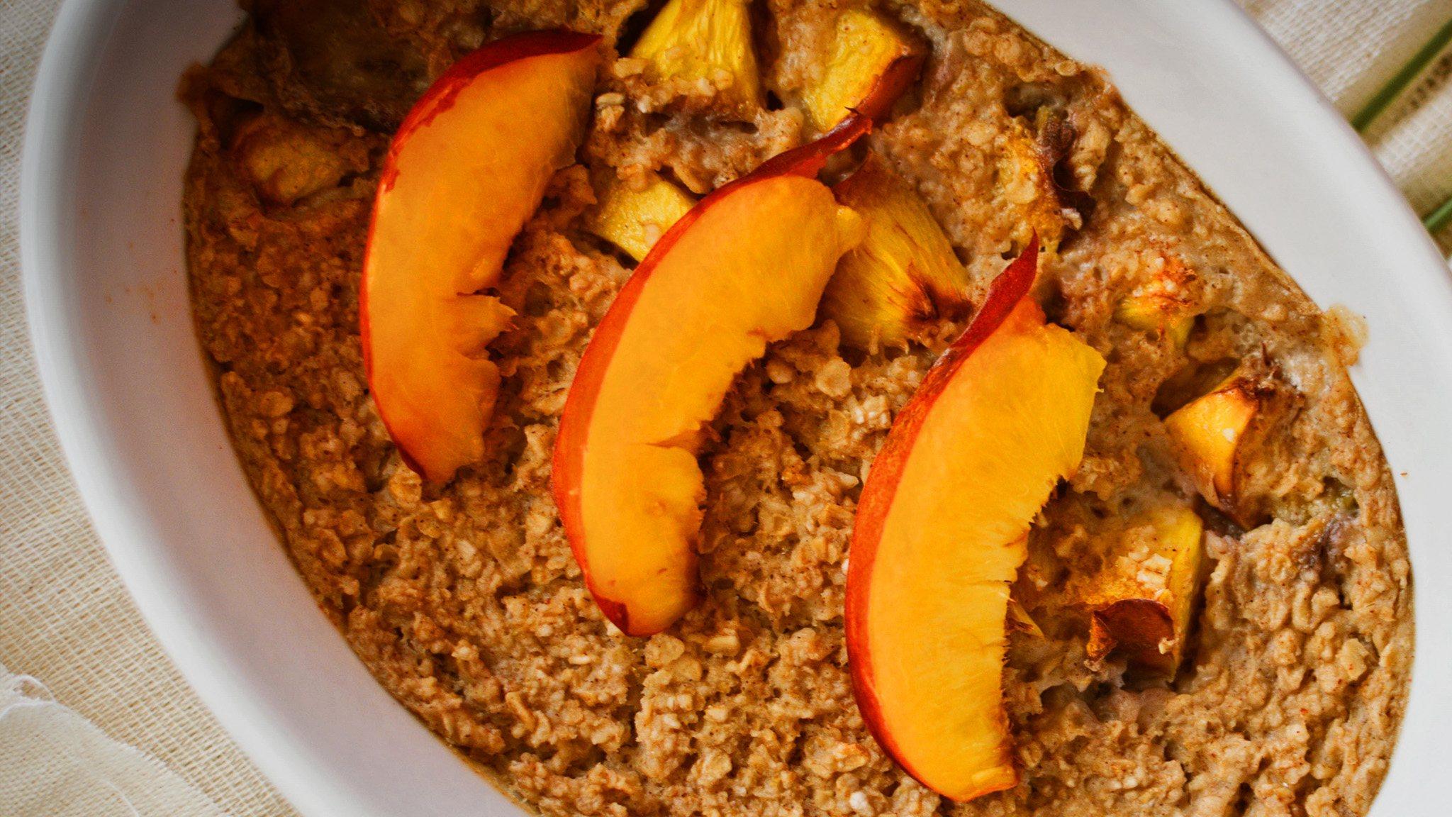 Peaches and Cream Baked Oatmeal recipe